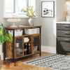 Industrial Kitchen Storage Cabinet Rustic Buffet Sideboard Glass Cupboard Doors