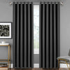 Thick Thermal Blackout Curtains Pair of Eyelet Ring Top Ready Made Curtain Panel