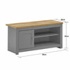 Lisbon Small TV Unit Cabinet Stand Media 1 Door 2 Shelf 99cm Grey Oak