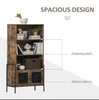 Vintage Industrial Bookcase Cabinet Tall Display Storage Shelving Unit Furniture