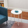 Coffee Table Folding Side Table Round Metal Tray Top Portable Table Night Stand