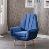 Upholstered Wing High Back Accent Chair Armchair Lounge Sofa Velvet Fabric Blue