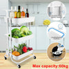 3 Tier Slim Kitchen Storage Trolley Cart Rack Tray Shelf Rolling Wheel W/ Handle
