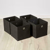 Black Foldable Canvas Storage Folding Box Fabric Cube Cloth Bag 4 Piece Set