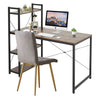 Industrial Wood Top Computer Desk PC Laptop Corner Table w/ Bookcase Home Office
