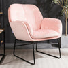Distressed Nordic Vintage Velvet Armchair Lounge Chair High Back Sofa Fireside