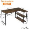 L-shaped Corner Computer Desks PC Table Workstation Home Office Study W/ Shelves