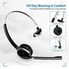 Wireless Bluetooth Office Headset Over Ear for Trucker Drivers Call Center