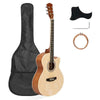 40" Folk Cutaway Basswood Guitar w/ Bag Guard Board Tool Strings