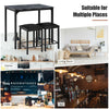 3PCS High Table & Chair Set Bar Kitchen Dining Breakfast Furniture Padded Stools