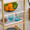 4-Tier Moving Kitchen Storage Trolley Cart w/ Tray Shelves 4 Wheels Home