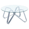 Coffee Side End Table Sofa Living Room Glass Metal Bedside Furniture Round Tea