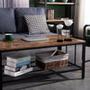 Double-Layer Rectangle Coffee Table Side End Table Modern Living Room Furniture