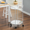 Industrial Drinks Trolley Glass & Metal Cart Vintage Serving Shelf Kitchen Table