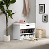Shoe Rack Wooden Storage Bench Ottoman Shoes Cabinet Padded Seater with Cushion