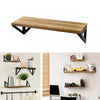Rustic Industrial Style Wooden Metal Wall Floating Shelf Storage Shelving Unit