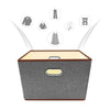 Foldable Fabric/Canvas Square Storage Boxes Drawer With Lids&Chrome Hand-Grey