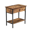 Rustic Side Table Storage Cabinet with Drawer & Shelf LivingRoom Office Decor UK