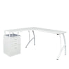 L-shaped Computer Desk Corner Table Drawers Workstation Home Office Furniture