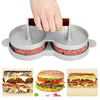 Double Burger Press Hamburger Maker Non Stick Aluminium Beef Patty Meat BBQ
