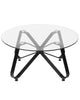 Round Glass Table with Black Legs Lounge Livingroom Modern
