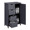 Bathroom Cabinet 4 Drawer Grey Wooden Storage Cupboard Standing Unit LHC41GY
