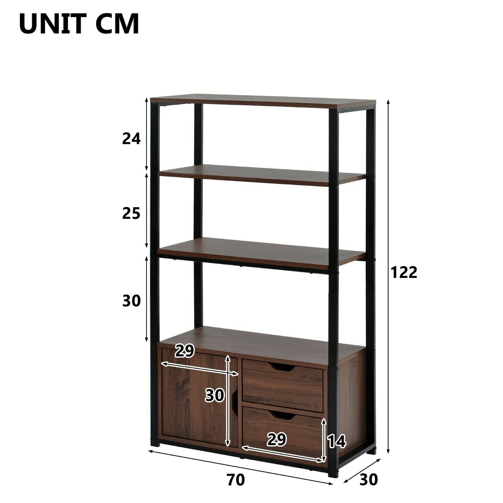 4-Tier Bathroom Floor Cabinet tall cabinets Storage Bookcase Cabinet Storage Cup