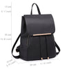 Black PU LeatherTravel Bag Backpack Shoulder School Bag Handbag Girls