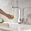 Modern Kitchen Sink Tap Chrome Monobloc Lever Swivel Square Mixer Taps Faucet