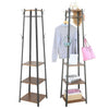 Industrial Hall Tree Hat and Coat Stand Hallway Wooden Shoe Rack Bench & Hooks