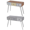 Console Hall Table Side End Dressing Desk with 3 Drawers Grey/Brown Furniture UK