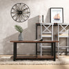 2-Tier Wooden Coffee Table Retro Industrial Style Side Desk Living Room Shelf UK