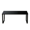 Glass Coffee Table with Metal Frame Side End Table Modern Living Room Furniture