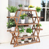 Utility Large Balcony 6-Tier Plant Stand Solid Wood Shelf Ladder Storage Rack UK