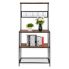 Kitchen Microwave Oven Stand Baker Rack Shelf Storage Organiser w/Hooks