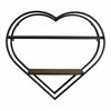 Heart Shaped Metal & Wood Wall Hanging Shelf Unit Rustic Home Decor Display