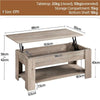Wooden Coffee Table with Storage Lift Up Top and Shelf for Living Room, Gray