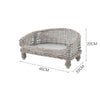 Natural Wicker Pet Bed Handmade Raised Cat Dog Sofa Couch - Cushion Optional