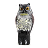 Realistic Owl Decoy With Rotating Head Bird Pigeon Crow Scarer Scarecrow