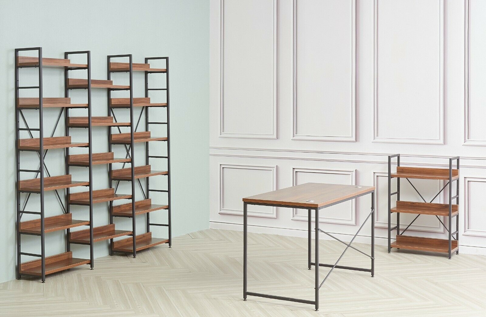 Modern 3 or 6-Tier Storage Shelf Ladder Bookshelf Display Stand Unit Rack Metal