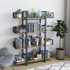 Large 4 Tier Contemporary Industrial Bookshelf/Shelving Unit Oak Finish 141cm