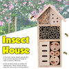 Large Wooden Insect Bee House Garden Nest Box Natural Wood Bug Hotel Shelter