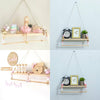 Wall Hanging Wood Rope Swing Shelf Shelves Storage Shelve Room Decor UK