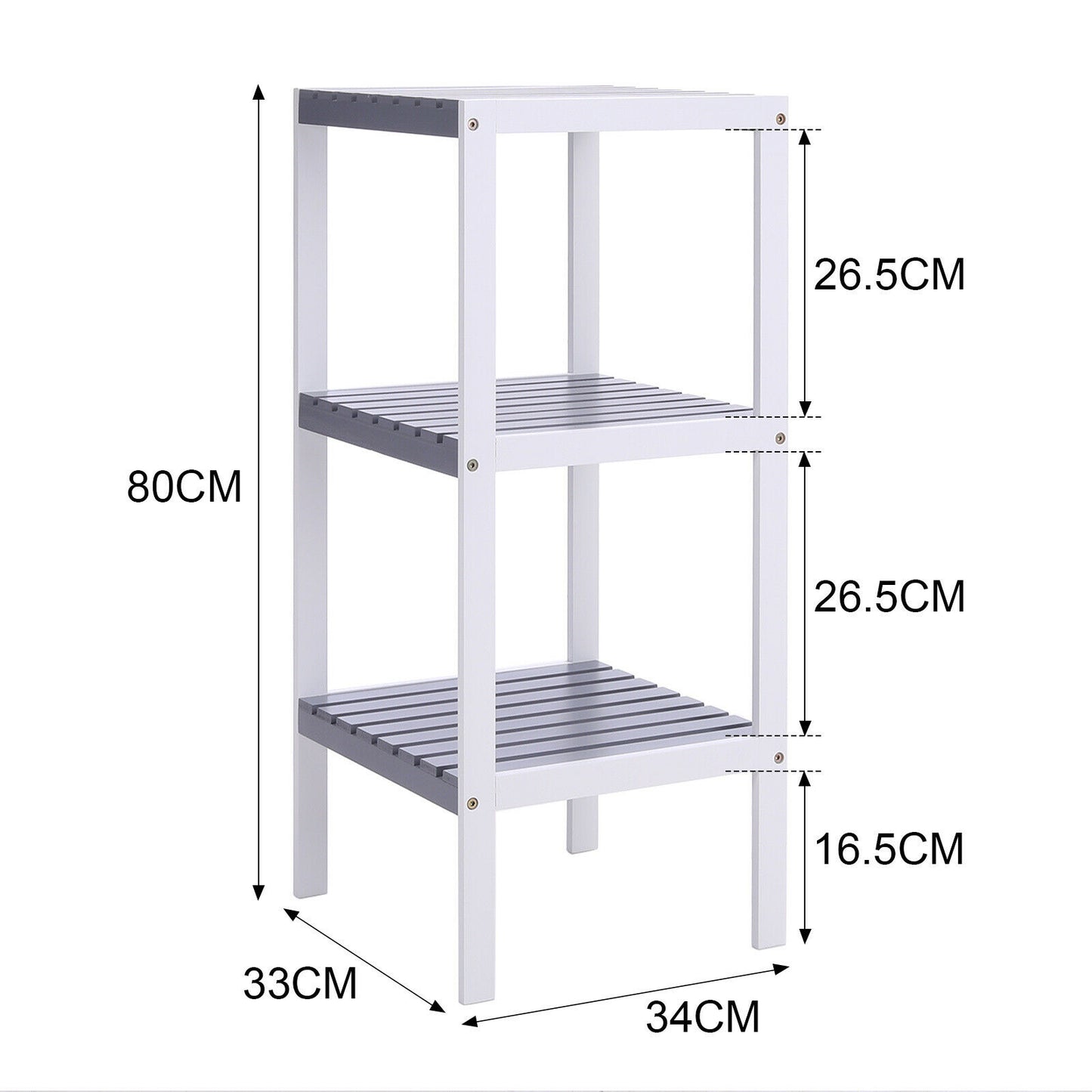 3 Tier Wooden Storage Shelves Hallway Corner Display Plant Stand Organiser Shelf