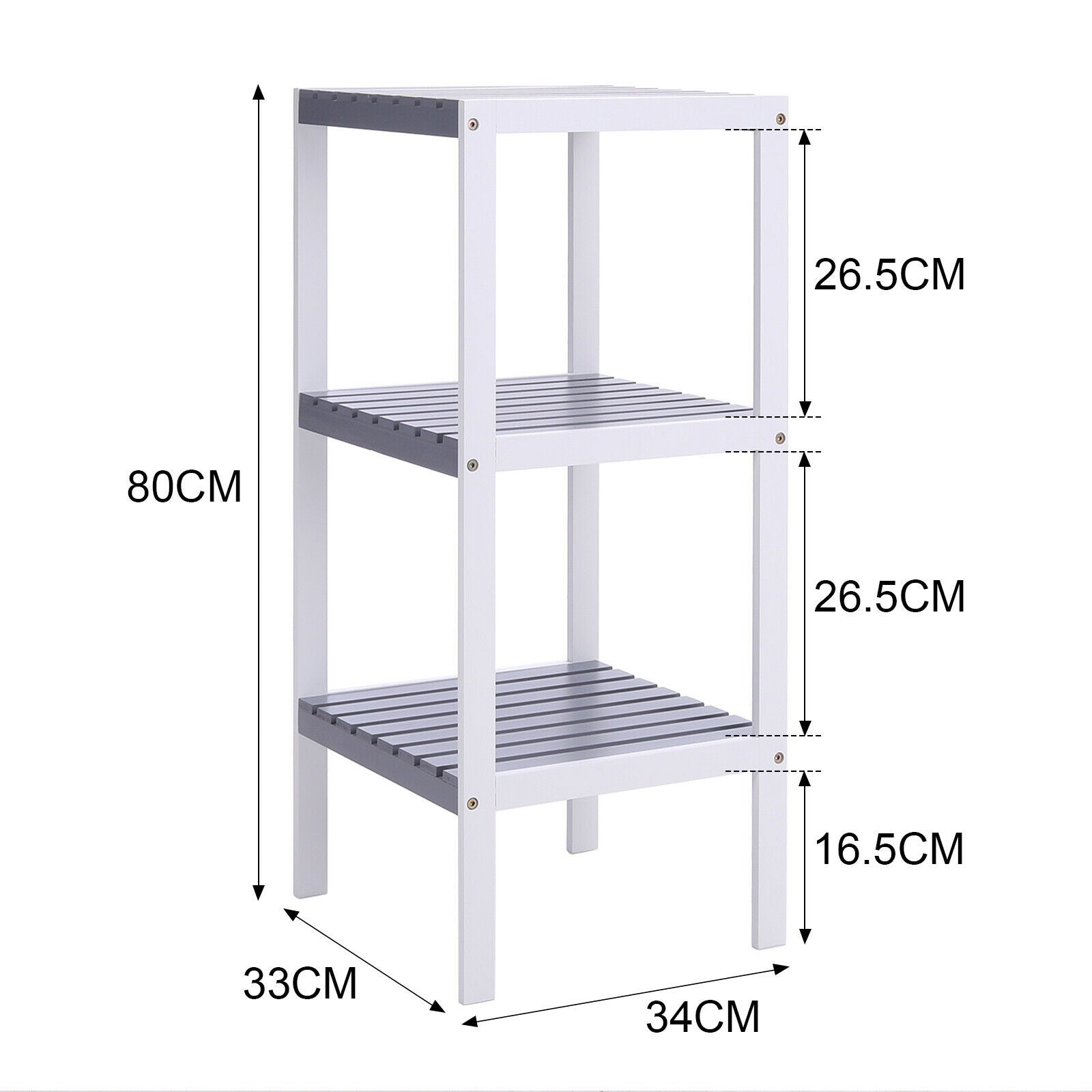 3 Tier Wooden Storage Shelves Hallway Corner Display Plant Stand Organiser Shelf