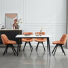2× brown Faux Leather Dining Chairs Padded Seat & Metal Legs Corner Chairs Room