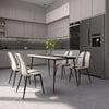 Mondeer Dining Chairs Set 2/4/6 Fabric Upholstered Seat Metal Legs Dining Room