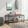 2-Tier Coffee Table Tea Sofa Table with Shelf Storage Metal Frame 100x50x45cm