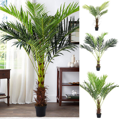 Large Artificial Palm Tree Realistic Fake Plant Indoor Outdoor Home Office Decor