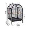 Portable Metal Bird Cage Parrot Finch Canary Travel Carrier with Perch Feeder